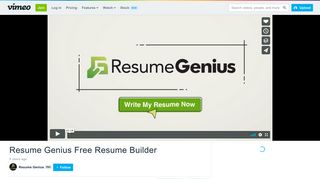 Resume Genius Free Resume Builder on Vimeo