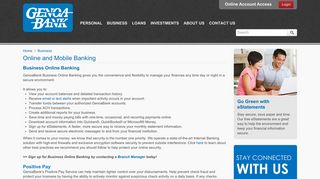 Business Online and Mobile Banking :: Genoa Banking Company