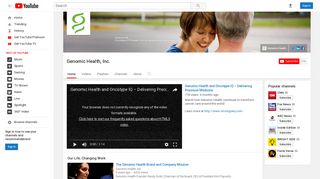 Genomic Health, Inc. - YouTube