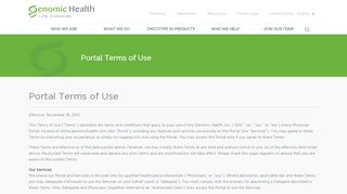Portal Terms of Use | Genomic Health, Inc.