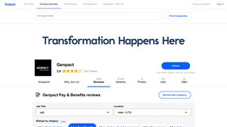 Working at Genpact: 770 Reviews about Pay & Benefits | Indeed.co.in