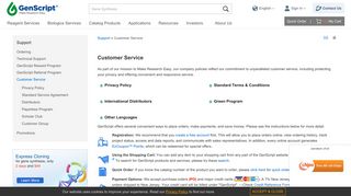 Customer Service - GenScript