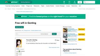 Free wifi in Genting - Genting Highlands Forum - TripAdvisor