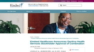 Kindred Healthcare Announces Gentiva Health Services Stockholder ...