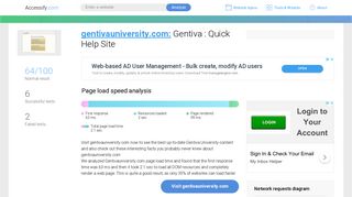 Access gentivauniversity.com. Gentiva : Quick Help Site