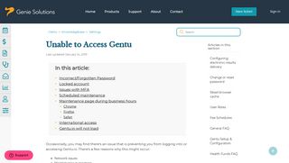 Unable to Access Gentu – Gentu