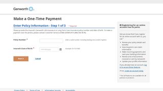 Genworth: Pay Online Step 1