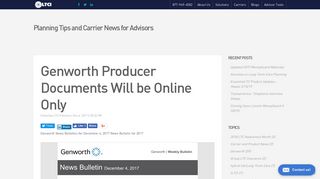 Genworth Producer Documents Will be Online Only - LTCI Partners