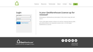 Login to GeoWarehouse | GeoWarehouse