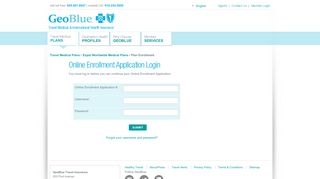 Online Enrollment Application Login - GeoBlue Travel Insurance