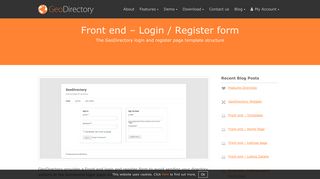 Front end - Login / Register form - GeoDirectory