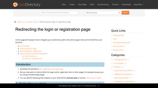 Redirecting the login or registration page - GeoDirectory Documentation