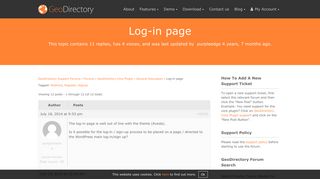 Log-in page - GeoDirectory Support