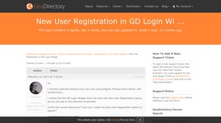New User Registration in GD Login Widget - GeoDirectory Support