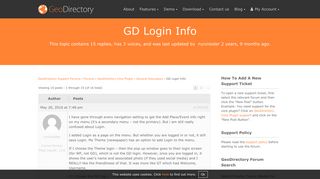 GD Login Info - GeoDirectory Support