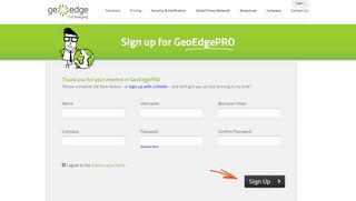Proxy Trial Sign-Up | GeoEdge