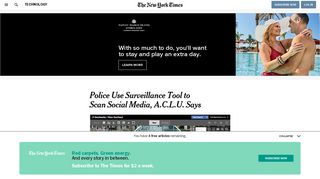 Police Use Surveillance Tool to Scan Social Media, A.C.L.U. Says ...
