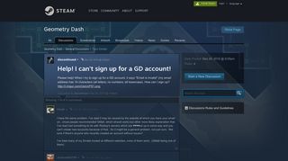 Help! I can't sign up for a GD account! :: Geometry Dash General ...