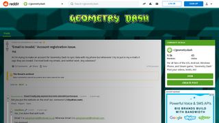 'Email is invalid.' Account registration issue. : geometrydash ...