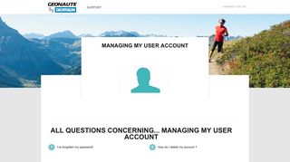 Managing my user account – Geonaute