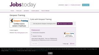 Jobs with Geopace Training - Jobs from Jobstoday