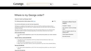 Where is my George order? - Asda - Service