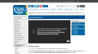 Resetting Your Password - George Brown College