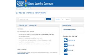 How do I renew a library item? - Library Help - George Brown College