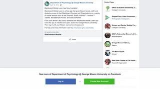 Blackboard Mobile Learn App Now... - Department of Psychology ...