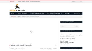 George Strait Presale Passwords | Ticket Crusader