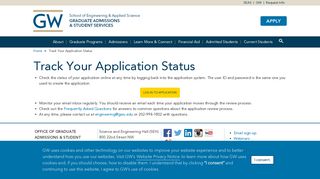 Track Your Application Status - The George Washington University