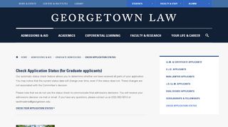 Check Application Status | Georgetown Law