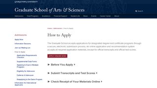 How to Apply | Graduate School of Arts & Sciences | Georgetown ...