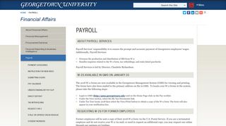 Payroll | Financial Affairs | Georgetown University