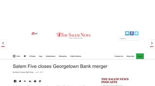 Salem Five closes Georgetown Bank merger | Business | salemnews ...