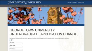 Georgetown University Undergraduate Application Change
