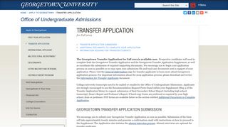 Transfer Application - Georgetown Admissions - Georgetown University