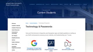 Technology & Passwords | Georgetown SCS - Georgetown University ...