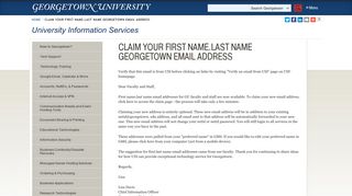 Claim Your First Name.Last Name Georgetown Email Address ...
