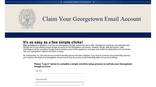 Georgetown Alumni GMail Migration - Georgetown University
