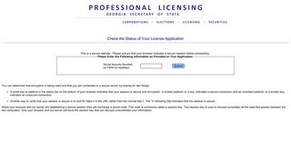 Application Status - License Application Status Check