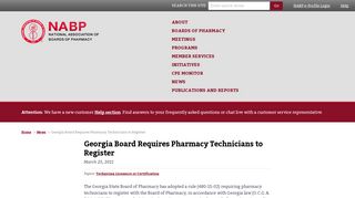 Georgia Board Requires Pharmacy Technicians to Register | National ...