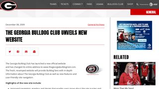 The Georgia Bulldog Club Unveils New Website - University of ...