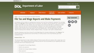 File Tax and Wage Reports and Make Payments | Department of Labor