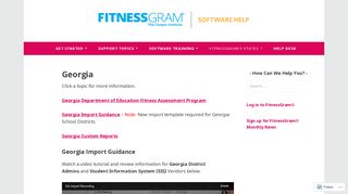 Georgia – FitnessGram Software Help