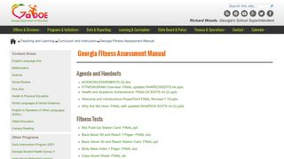 Georgia Fitness Assessment Manual - Georgia Department of Education