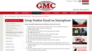 Setup Student Email on Smartphone - GMC Portal & Student Email ...