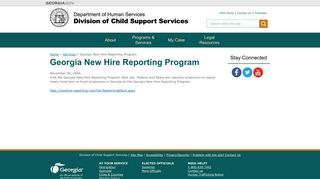 Georgia New Hire Reporting Program | Child Support Services