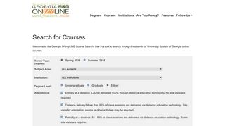 Courses - Georgia ONmyLINE