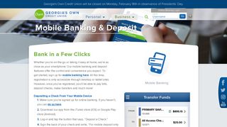 Mobile Banking & Deposit - Georgia's Own Credit Union